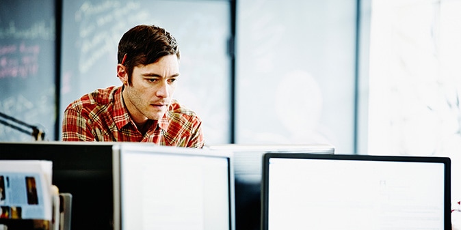 Male worker at a desk 